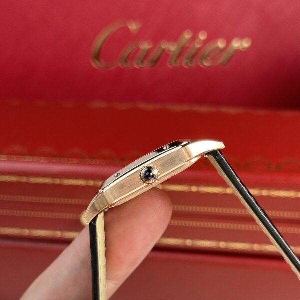 Cartier Santos-Dumont watch XL model, rose gold, leather strap WGSA0032 - Image 8