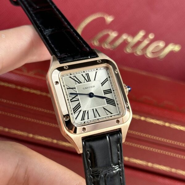 Cartier Santos-Dumont watch XL model, rose gold, leather strap WGSA0032 - Image 2