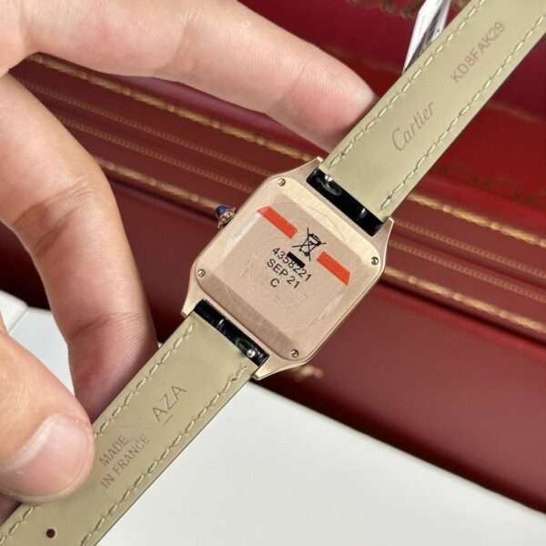 Cartier Santos-Dumont watch XL model, rose gold, leather strap WGSA0032 - Image 5