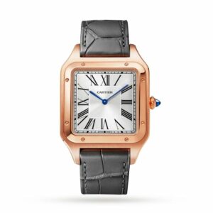 Cartier Santos-Dumont watch XL model, rose gold, leather strap WGSA0032