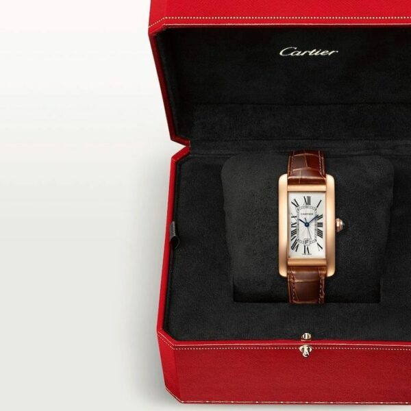 Cartier Tank Americaine watch, large model, mechanical movement with automatic winding. Rose gold WGTA0046 - Image 4