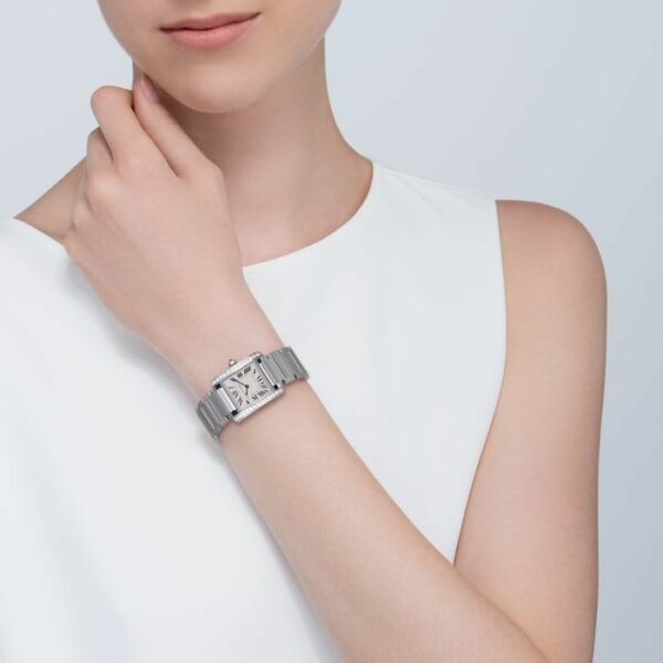 Cartier Tank Franaise Watch Medium Model, Quartz Movement, Steel, Diamonds W4TA0009 - Image 2