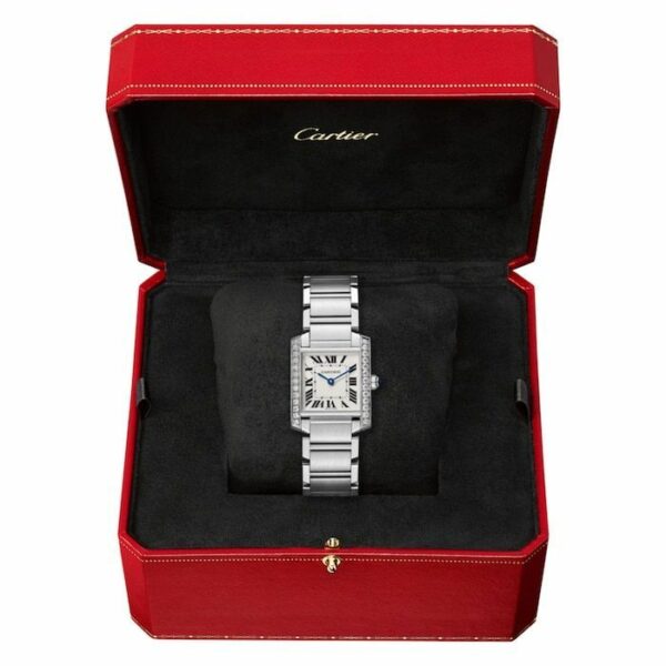 Cartier Tank Franaise Watch Medium Model, Quartz Movement, Steel, Diamonds W4TA0009 - Image 3