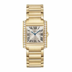 Cartier Tank Franaise Watch Medium Model, Quartz Movement, Yellow Gold, Diamonds WJTA0040