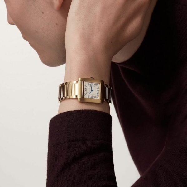 Cartier Tank Franaise Watch Medium Model, Quartz Movement, Yellow Gold WGTA0113 - Image 4