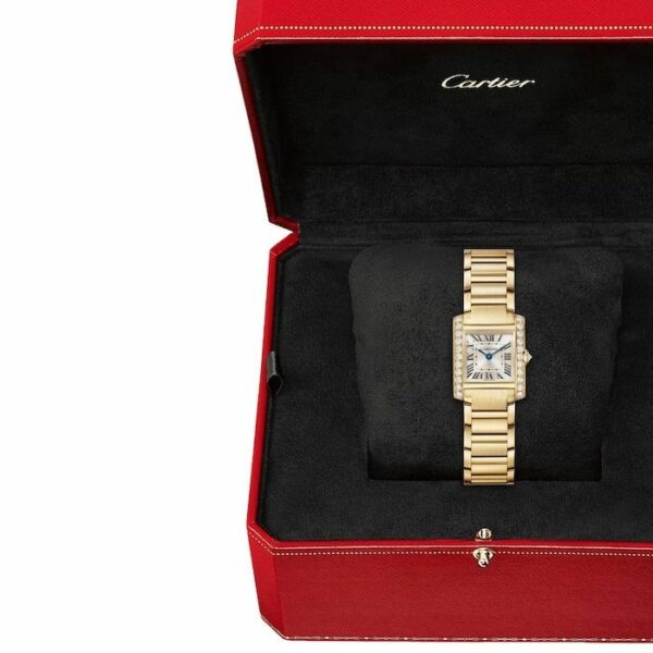 Cartier Tank Franaise Watch Small Model, Quartz Movement, Yellow Gold, Diamonds WJTA0039 - Image 3
