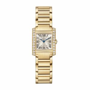 Cartier Tank Franaise Watch Small Model, Quartz Movement, Yellow Gold, Diamonds WJTA0039