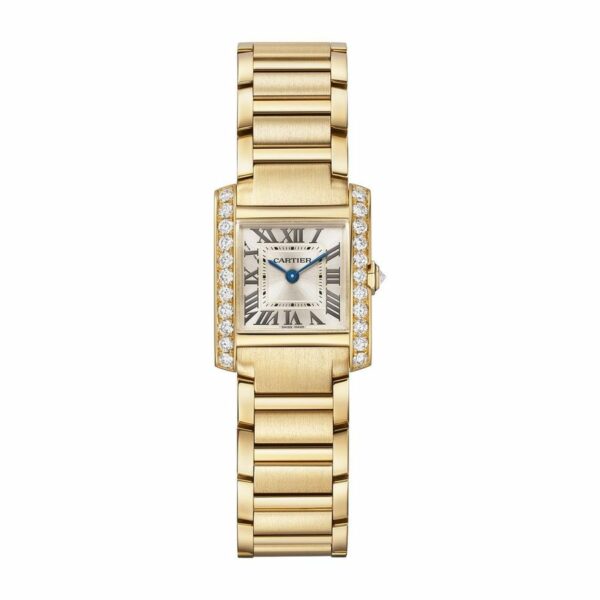 Cartier Tank Franaise Watch Small Model, Quartz Movement, Yellow Gold, Diamonds WJTA0039