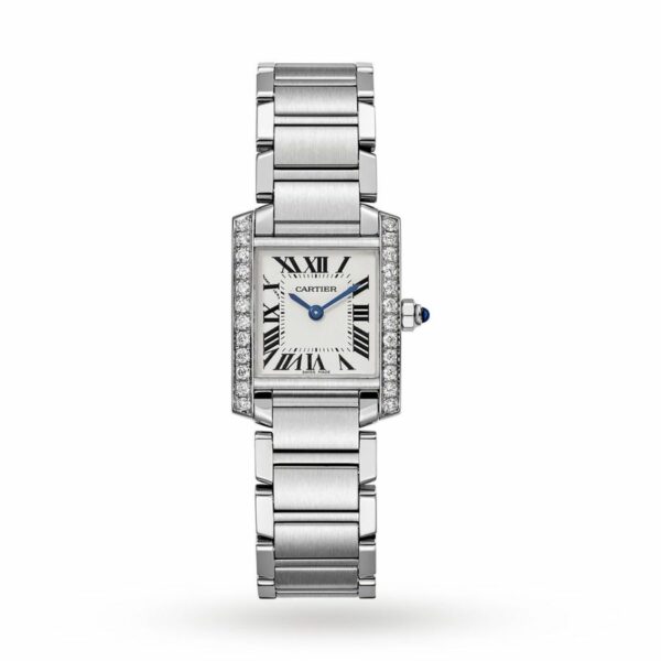 Cartier Tank Frankaise Watch Small Model, Quartz Movement, Steel, Diamonds W4TA0008