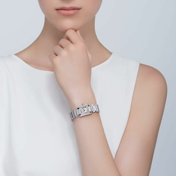 Cartier Tank Frankaise Watch Small Model, Quartz Movement, Steel, Diamonds W4TA0008 - Image 2