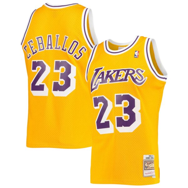 Cedric Ceballos Los Angeles Lakers Mitchell & Ness 1994/95 Hardwood Classics Swingman Jersey - Gold - Image 2