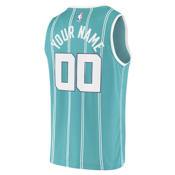 Charlotte Hornets Fanatics Youth 2020 Fast Break Replica Custom Jersey - Icon Edition - Teal - Image 4
