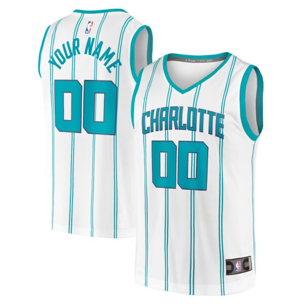 Charlotte Hornets Fanatics Youth Fast Break Replica Custom Jersey - Association Edition - White - Image 2