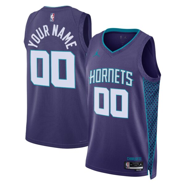 Charlotte Hornets Jordan Brand Unisex 2022/23 Swingman Custom Jersey - Statement Edition - Teal - Image 2