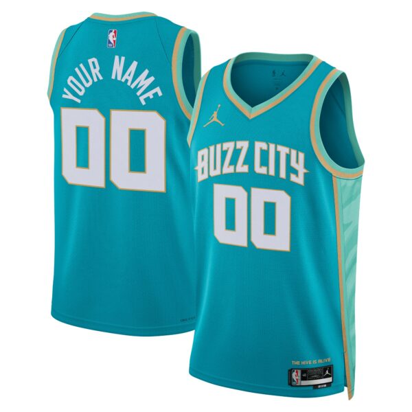 Charlotte Hornets Jordan Brand Unisex 2023/24 Custom Swingman Jersey - Teal - City Edition - Image 2