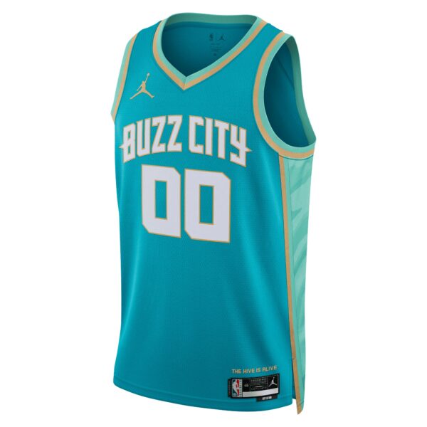 Charlotte Hornets Jordan Brand Unisex 2023/24 Custom Swingman Jersey - Teal - City Edition - Image 3