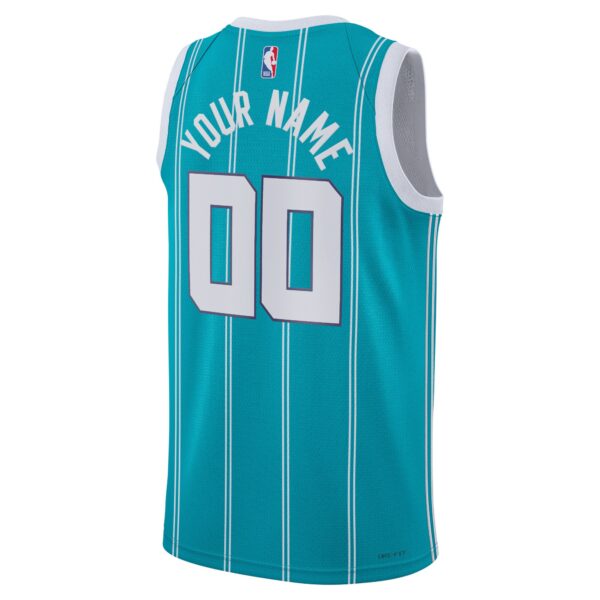 Charlotte Hornets Jordan Brand Unisex Swingman Custom Jersey Teal - Icon Edition - Image 4