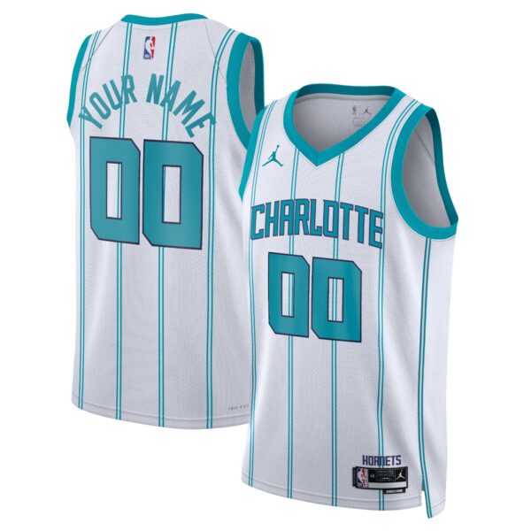 Charlotte Hornets Jordan Brand Unisex Swingman Custom Jersey White - Association Edition - Image 2