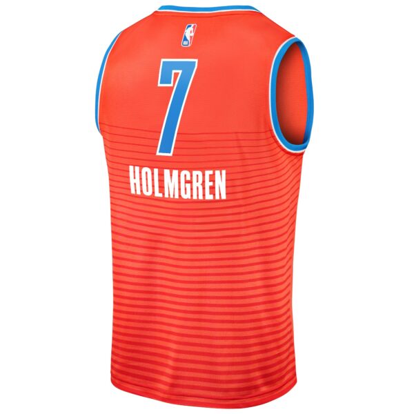 Chet Holmgren Oklahoma City Thunder Fanatics Fast Break Replica Player Jersey - Statement Edition - Orange - Image 4