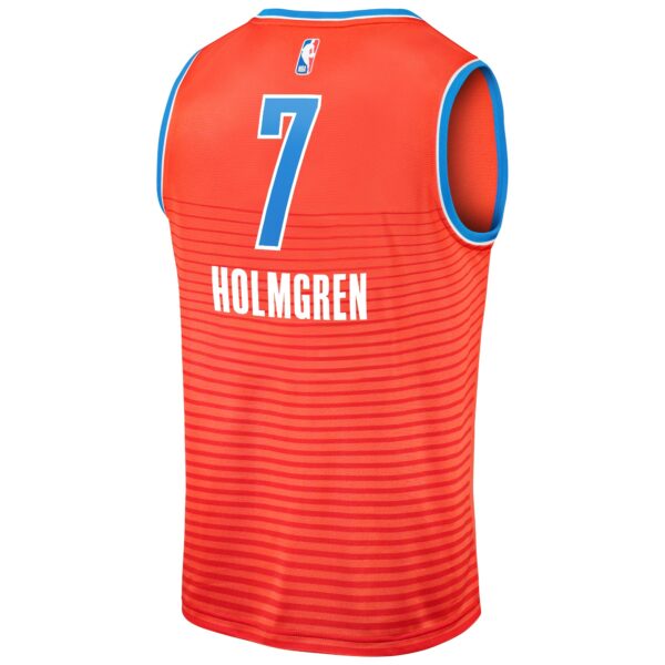 Chet Holmgren Oklahoma City Thunder Fanatics Fast Break Replica Player Jersey - Statement Edition - Orange - Image 4