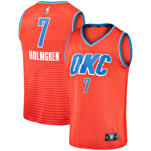 Chet Holmgren Oklahoma City Thunder Fanatics Fast Break Replica Player Jersey - Statement Edition - Orange - Image 2