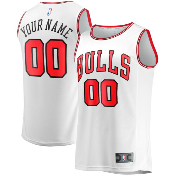 Chicago Bulls Fanatics Youth Fast Break Replica Custom Jersey - Association Edition - White - Image 2