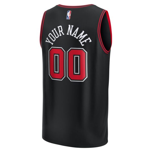 Chicago Bulls Fanatics Youth Fast Break Replica Custom Jersey - Statement Edition - Black - Image 4