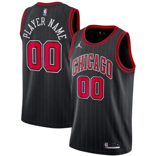 Chicago Bulls Jordan Brand Swingman Custom Jersey - Statement Edition - Black - Image 2