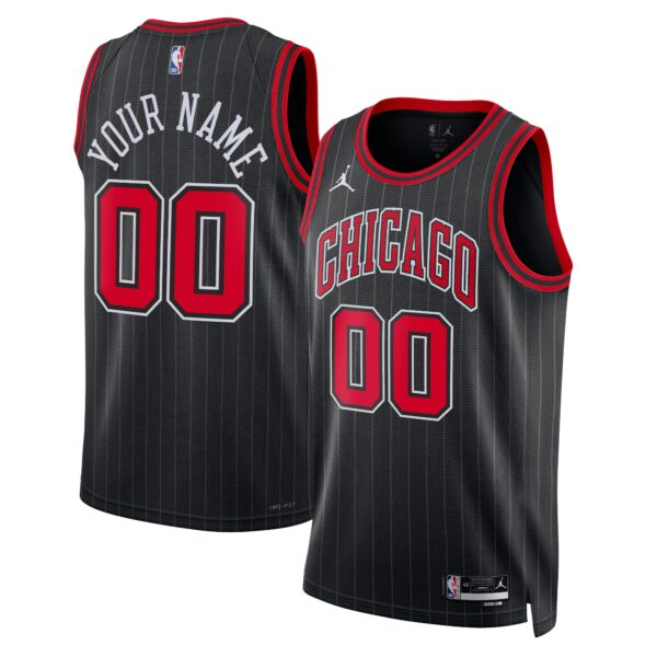Chicago Bulls Jordan Brand Unisex 2022/23 Swingman Custom Jersey - Statement Edition - Black - Image 2