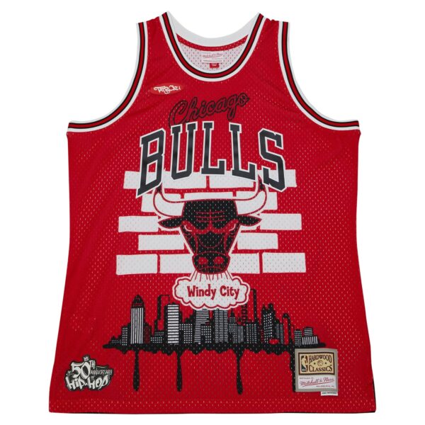 Chicago Bulls Mitchell & Ness x Tats Cru Hardwood Classics Fashion Jersey - Red - Image 3