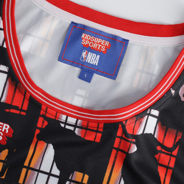 Chicago Bulls NBA & KidSuper Studios by Fanatics Unisex Hometown Jersey - Red - Image 6