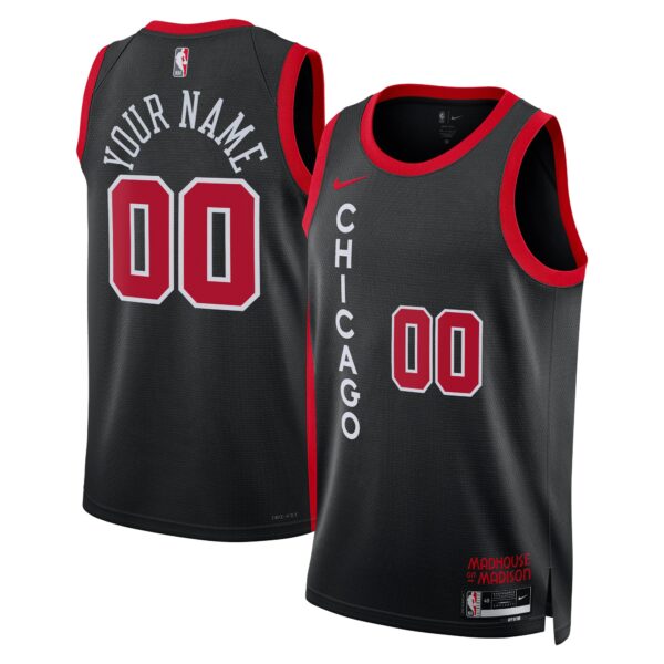 Chicago Bulls Nike Unisex 2023/24 Custom Swingman Jersey - Black - City Edition - Image 2