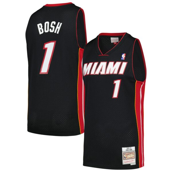 Chris Bosh Miami Heat Mitchell & Ness  2012/13 Hardwood Classics Swingman Jersey - Black - Image 2