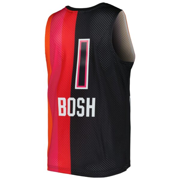 Chris Bosh Miami Heat Mitchell & Ness Hardwood Classics 2011/12 Split Swingman Jersey - Black/Red - Image 4