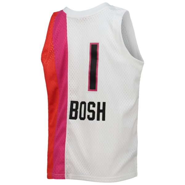 Chris Bosh Miami Heat Mitchell & Ness Youth 2011/12 Hardwood Classics Swingman Jersey - White - Image 4