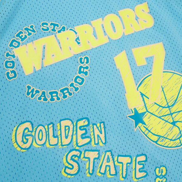 Chris Mullin Golden State Warriors Mitchell & Ness 1993/94 Swingman Sidewalk Sketch Jersey - Light Blue - Image 5