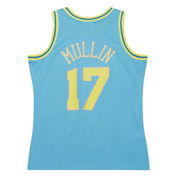 Chris Mullin Golden State Warriors Mitchell & Ness 1993/94 Swingman Sidewalk Sketch Jersey - Light Blue - Image 4
