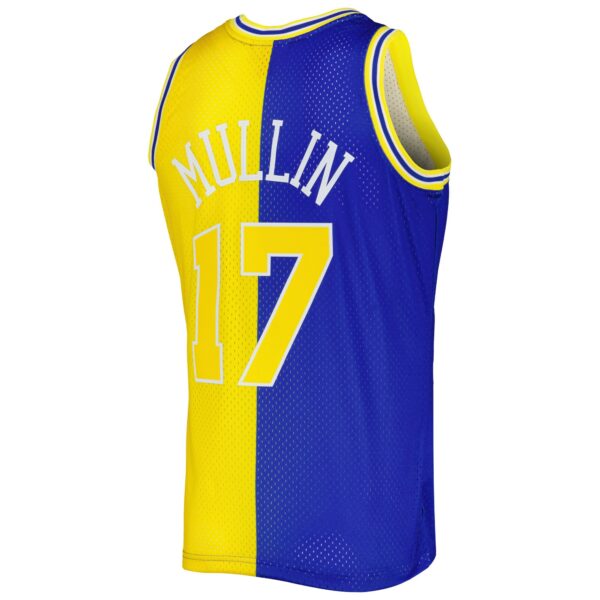 Chris Mullin Golden State Warriors Mitchell & Ness Hardwood Classics 1993/94 Split Swingman Jersey - Royal/Gold - Image 4
