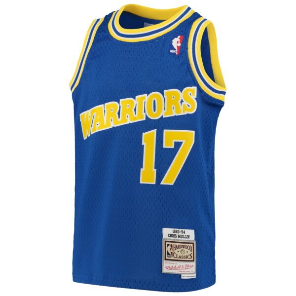 Chris Mullin Golden State Warriors Mitchell & Ness Youth 1993/94 Hardwood Classics Swingman Jersey - Royal - Image 3