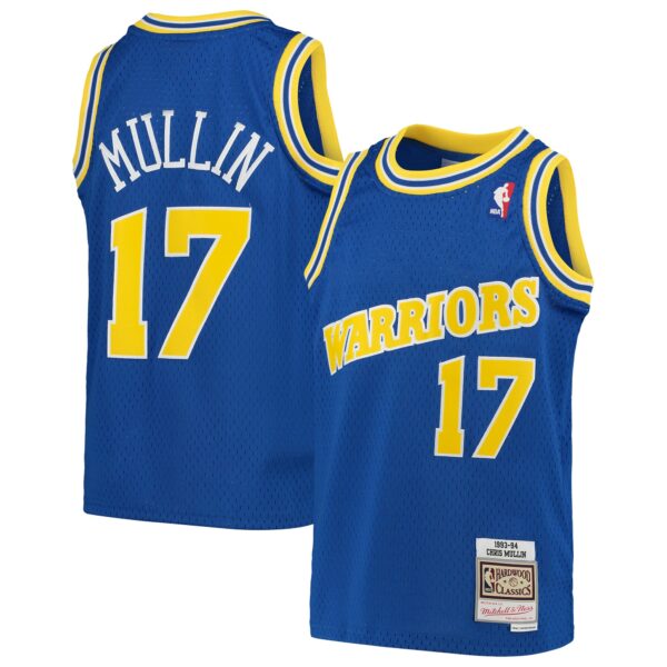 Chris Mullin Golden State Warriors Mitchell & Ness Youth 1993/94 Hardwood Classics Swingman Jersey - Royal - Image 2