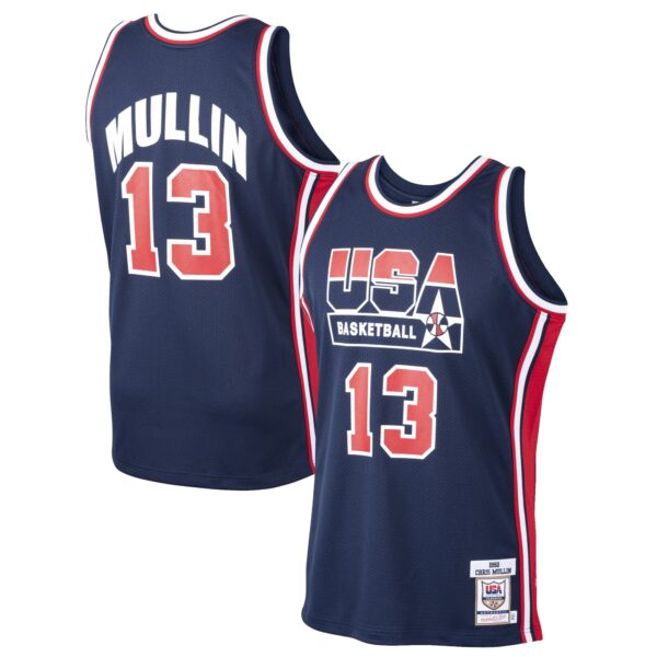 Chris Mullin USA Basketball Mitchell & Ness 1992 Dream Team Authentic Jersey - Navy - Image 2