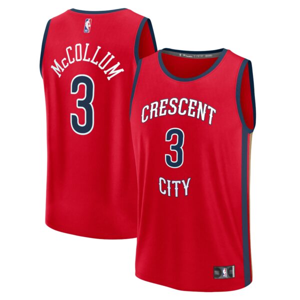 CJ McCollum New Orleans Pelicans Fanatics Fast Break Replica Player Jersey - Statement Edition - Red - Image 2
