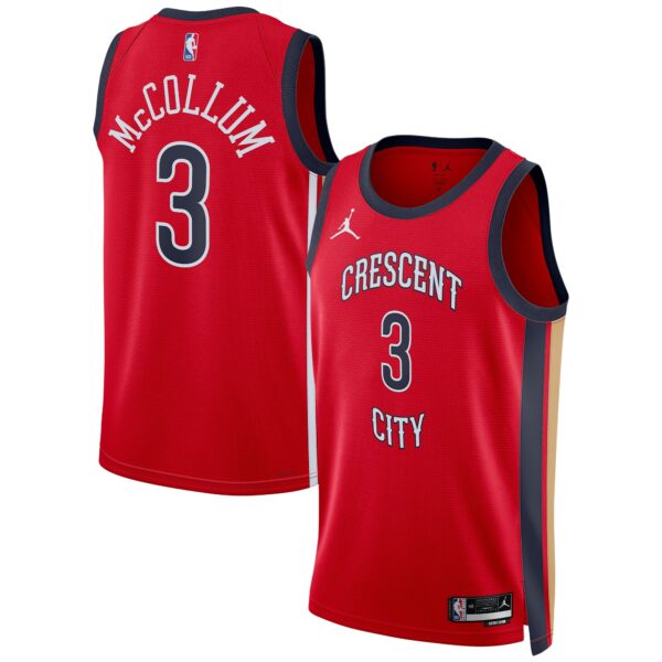 CJ McCollum New Orleans Pelicans Jordan Brand Unisex Swingman Jersey - Statement Edition - Red - Image 2