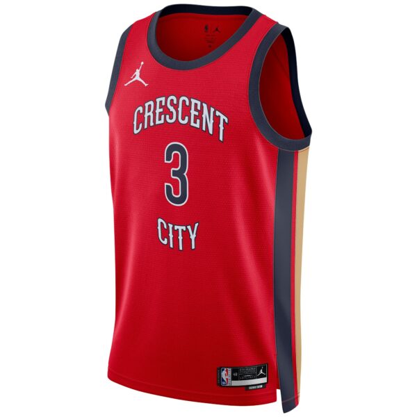 CJ McCollum New Orleans Pelicans Jordan Brand Unisex Swingman Jersey - Statement Edition - Red - Image 3