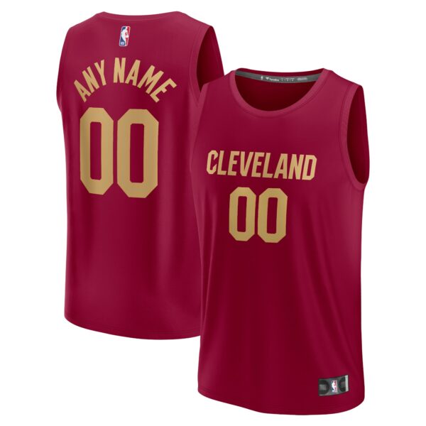 Cleveland Cavaliers Fanatics Youth Fast Break Custom Jersey - Maroon - Icon Edition - Image 2