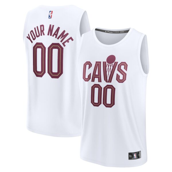 Cleveland Cavaliers Fanatics Youth Fast Break Replica Custom Jersey - Association Edition - White - Image 2