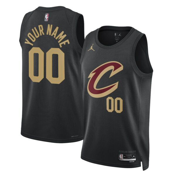 Cleveland Cavaliers Jordan Brand Unisex 2022/23 Swingman Custom Jersey - Statement Edition - Black - Image 2