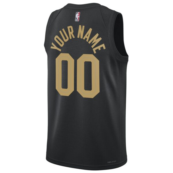 Cleveland Cavaliers Jordan Brand Unisex 2022/23 Swingman Custom Jersey - Statement Edition - Black - Image 4