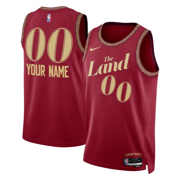 Cleveland Cavaliers Nike Unisex 2023/24 Custom Swingman Jersey - Wine - City Edition - Image 2