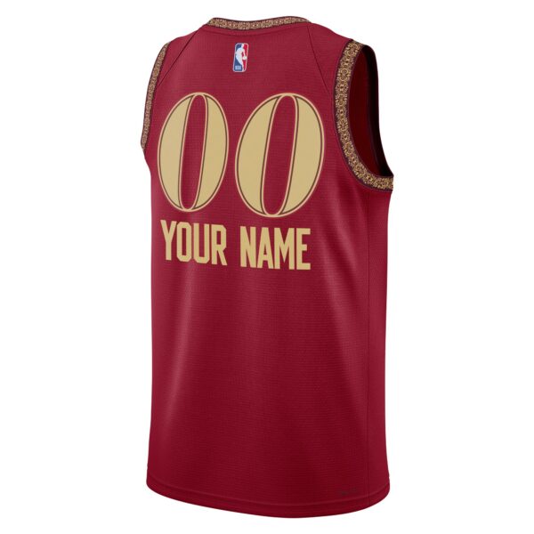 Cleveland Cavaliers Nike Unisex 2023/24 Custom Swingman Jersey - Wine - City Edition - Image 4